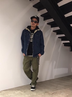 「ランチコート」｜「アイテム（デニムジャケット）」を使った、京都くんさん（メンズ・172cm）の秋コーディネート