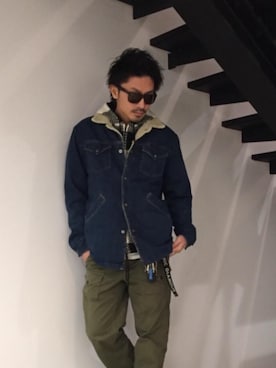 「ランチコート」｜「アイテム（デニムジャケット）」を使った、京都くんさん（メンズ・172cm）の秋コーディネート