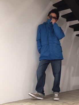「HYSTERIC GLAMOUR（ヒステリックグラマー）のアイテム（マウンテンパーカー）」を使った、京都くんさん（メンズ・172cm）の冬コーディネート