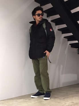 「HYSTERIC GLAMOUR（ヒステリックグラマー）のアイテム（マウンテンパーカー）」を使った、京都くんさん（メンズ・172cm）の冬コーディネート
