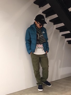 「コラボレーション」｜「アイテム（財布/小物）」を使った、京都くんさん（メンズ・172cm）の冬コーディネート