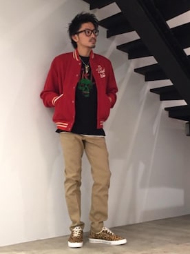 「レオパードコーデ」｜京都くんさん（メンズ・172cm）の冬コーディネート