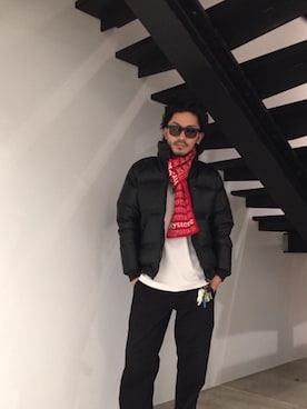 「コラボレーション」｜「アイテム（財布/小物）」を使った、京都くんさん（メンズ・172cm）の冬コーディネート