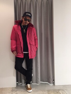 「HYSTERIC GLAMOUR（ヒステリックグラマー）のアイテム（マウンテンパーカー）」を使った、京都くんさん（メンズ・172cm）の冬コーディネート