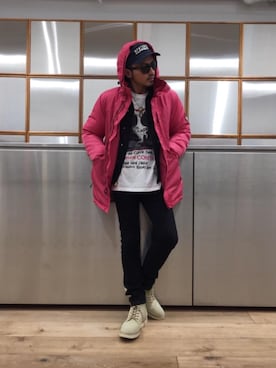 「HYSTERIC GLAMOUR（ヒステリックグラマー）のアイテム（マウンテンパーカー）」を使った、京都くんさん（メンズ・172cm）の冬コーディネート