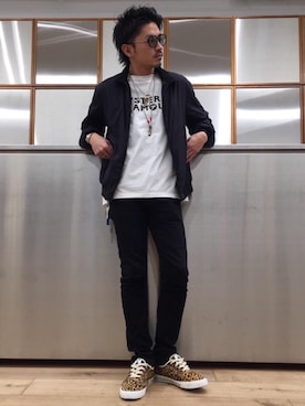 「アニマル」｜「アイテム（ブルゾン）」を使った、京都くんさん（メンズ・172cm）の冬コーディネート