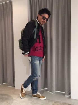 「アイテム（スタジャン）」を使った、京都くんさん（メンズ・172cm）の冬コーディネート