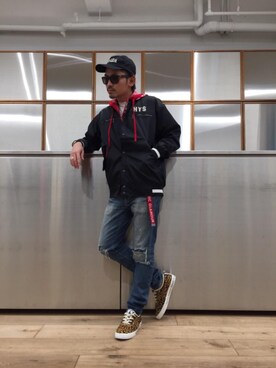 「レオパードコーデ」｜京都くんさん（メンズ・172cm）の冬コーディネート