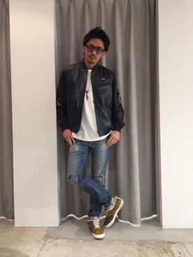 「アニマル」｜「アイテム（ブルゾン）」を使った、京都くんさん（メンズ・172cm）の春コーディネート