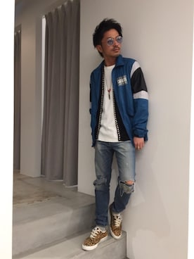 「アニマル」｜「アイテム（ブルゾン）」を使った、京都くんさん（メンズ・172cm）の春コーディネート