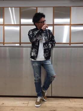 「アニマル」｜「アイテム（ブルゾン）」を使った、京都くんさん（メンズ・172cm）の春コーディネート