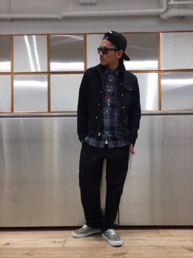 「HYSTERIC GLAMOUR（ヒステリックグラマー）のHYS WHISKY柄 刺繍キャップ（キャップ）」を使った、京都くんさん（メンズ・172cm）の春コーディネート