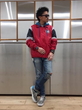 「G-SHOCK」｜「アイテム（ブルゾン）」を使った、京都くんさん（メンズ・172cm）の春コーディネート