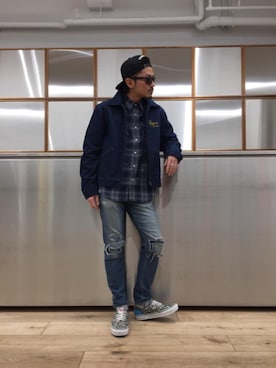 「G-SHOCK」｜「アイテム（デニムジャケット）」を使った、京都くんさん（メンズ・172cm）の春コーディネート