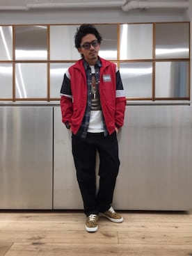 「G-SHOCK」｜「アイテム（ブルゾン）」を使った、京都くんさん（メンズ・172cm）の春コーディネート