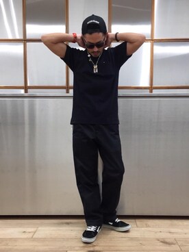 「HYSTERIC GLAMOUR（ヒステリックグラマー）のHYS WHISKY柄 刺繍キャップ（キャップ）」を使った、京都くんさん（メンズ・172cm）の春コーディネート