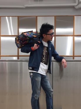 「G-SHOCK」｜「アイテム（ブルゾン）」を使った、京都くんさん（メンズ・172cm）の春コーディネート