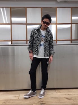 「G-SHOCK」｜「アイテム（デニムジャケット）」を使った、京都くんさん（メンズ・172cm）の春コーディネート