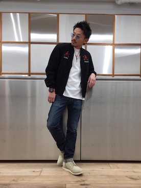 「G-SHOCK」｜「アイテム（ブルゾン）」を使った、京都くんさん（メンズ・172cm）の春コーディネート