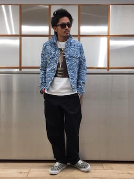 「G-SHOCK」｜「アイテム（デニムジャケット）」を使った、京都くんさん（メンズ・172cm）の春コーディネート