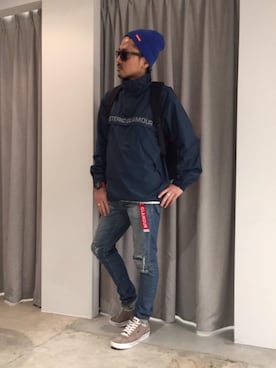 「G-SHOCK」｜「アイテム（ブルゾン）」を使った、京都くんさん（メンズ・172cm）の春コーディネート