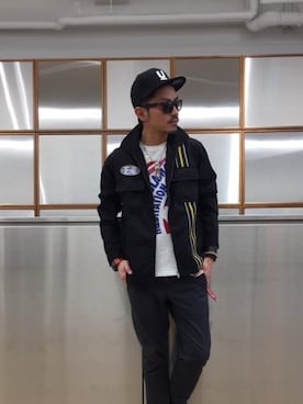 「G-SHOCK」｜「アイテム（ブルゾン）」を使った、京都くんさん（メンズ・172cm）の春コーディネート