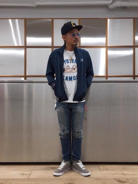 「G-SHOCK」｜「アイテム（ブルゾン）」を使った、京都くんさん（メンズ・172cm）の春コーディネート