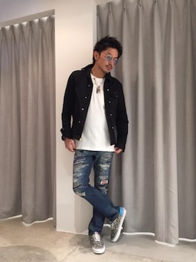 「G-SHOCK」｜「アイテム（デニムジャケット）」を使った、京都くんさん（メンズ・172cm）の春コーディネート