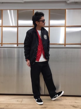 「G-SHOCK」｜「アイテム（ブルゾン）」を使った、京都くんさん（メンズ・172cm）の春コーディネート