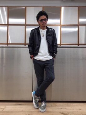 「G-SHOCK」｜「アイテム（ブルゾン）」を使った、京都くんさん（メンズ・172cm）の春コーディネート