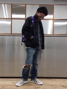 「G-SHOCK」｜「アイテム（ブルゾン）」を使った、京都くんさん（メンズ・172cm）の春コーディネート