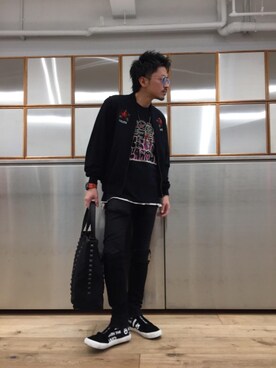 「ビックＴシャツ」｜「アイテム（ジャケット/アウター）」を使った、京都くんさん（メンズ・172cm）の春コーディネート