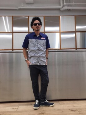 「エンジニアシャツ」｜京都くんさん（メンズ・172cm）の夏コーディネート
