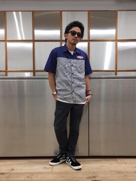 「エンジニアシャツ」｜京都くんさん（メンズ・172cm）の夏コーディネート