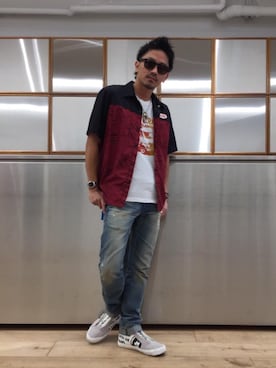 「エンジニアシャツ」｜京都くんさん（メンズ・172cm）の夏コーディネート