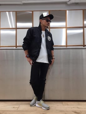 「G-SHOCK」｜「アイテム（ブルゾン）」を使った、京都くんさん（メンズ・172cm）の夏コーディネート