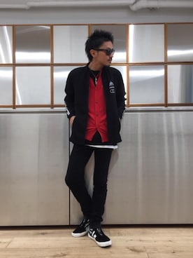 「サマーニット」｜「アイテム（ブルゾン）」を使った、京都くんさん（メンズ・172cm）の夏コーディネート