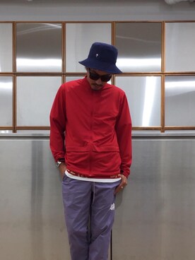 「ハットコーデ」｜「アイテム（ブルゾン）」を使った、京都くんさん（メンズ・172cm）の夏コーディネート