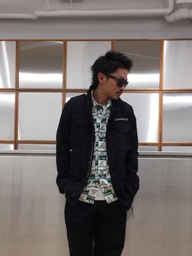 「ミリタリーコーデ」｜「アイテム（カバーオール）」を使った、京都くんさん（メンズ・172cm）の秋コーディネート