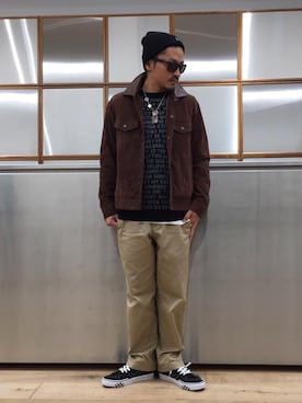 「レザーコーデ」｜「アイテム（デニムジャケット）」を使った、京都くんさん（メンズ・172cm）の秋コーディネート