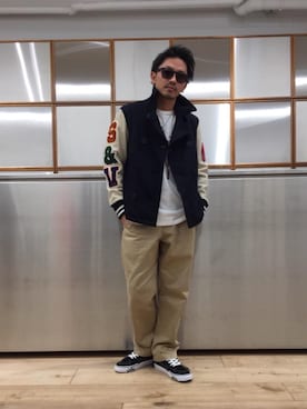 「レザーコーデ」｜「アイテム（その他アウター）」を使った、京都くんさん（メンズ・172cm）の秋コーディネート