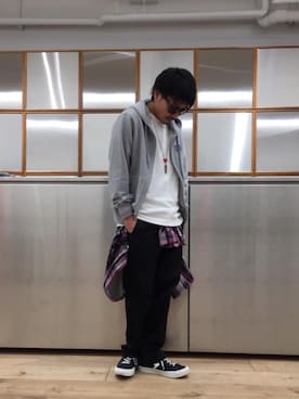 「アイテム（ルームウェア/パジャマ）」を使った、京都くんさん（メンズ・172cm）の冬コーディネート