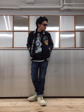 「アイテム（ルームウェア/パジャマ）」を使った、京都くんさん（メンズ・172cm）の冬コーディネート