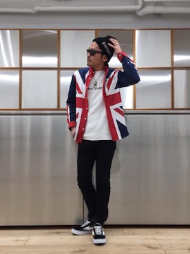 「パンクコーデ」｜「アイテム（帽子）」を使った、京都くんさん（メンズ・172cm）の春コーディネート