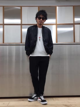 「ラフコーデ」｜「アイテム（スカジャン）」を使った、京都くんさん（メンズ・172cm）の春コーディネート