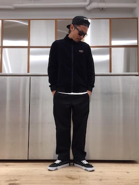 「HYSTERIC GLAMOUR（ヒステリックグラマー）のHYS WHISKY柄 刺繍キャップ（キャップ）」を使った、京都くんさん（メンズ・172cm）の夏コーディネート