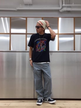 「ヒッコリーパンツ」｜京都くんさん（メンズ・172cm）の夏コーディネート