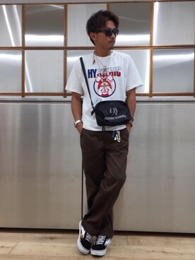 「コラボレーション」｜「アイテム（財布/小物）」を使った、京都くんさん（メンズ・172cm）の夏コーディネート