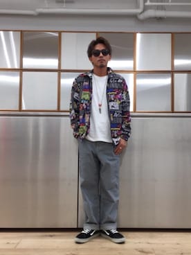 「ペインターパンツ」｜「アイテム（ナイロンジャケット）」を使った、京都くんさん（メンズ・172cm）の秋コーディネート