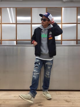「アイテム（ルームウェア/パジャマ）」を使った、京都くんさん（メンズ・172cm）の秋コーディネート